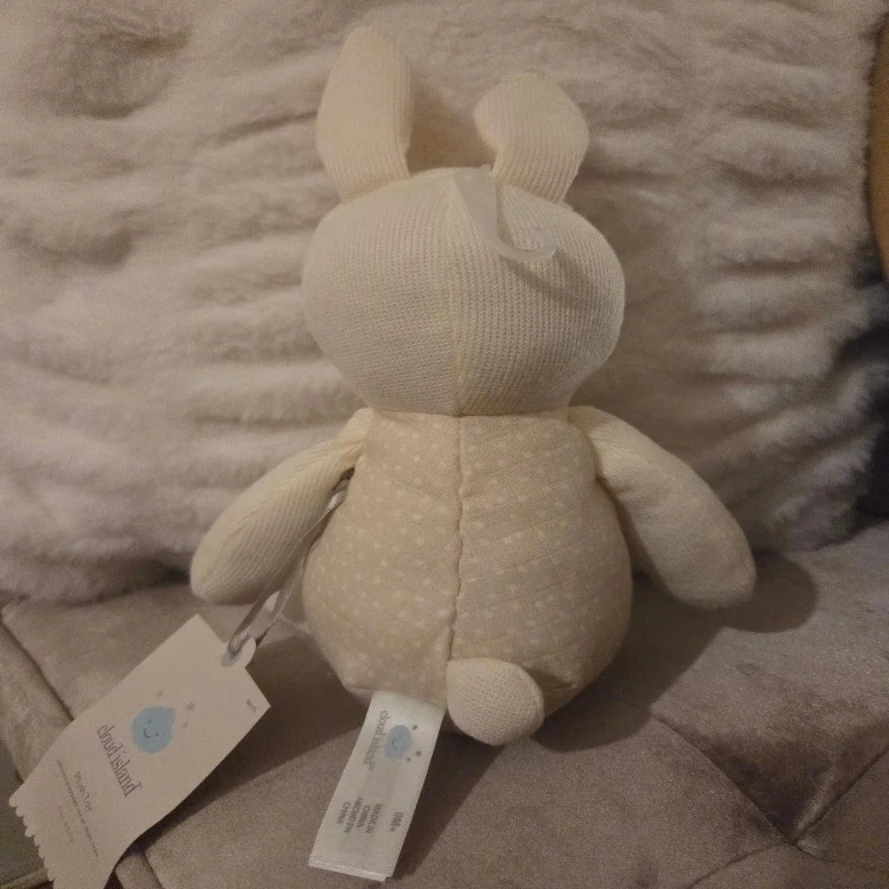Baby Cloud Island Off-White Orange Bunny Plush Toy One Size
